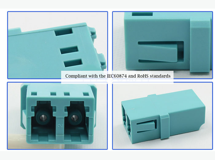 Multimode Double Core Plastic LC Fiber Optic Adapter